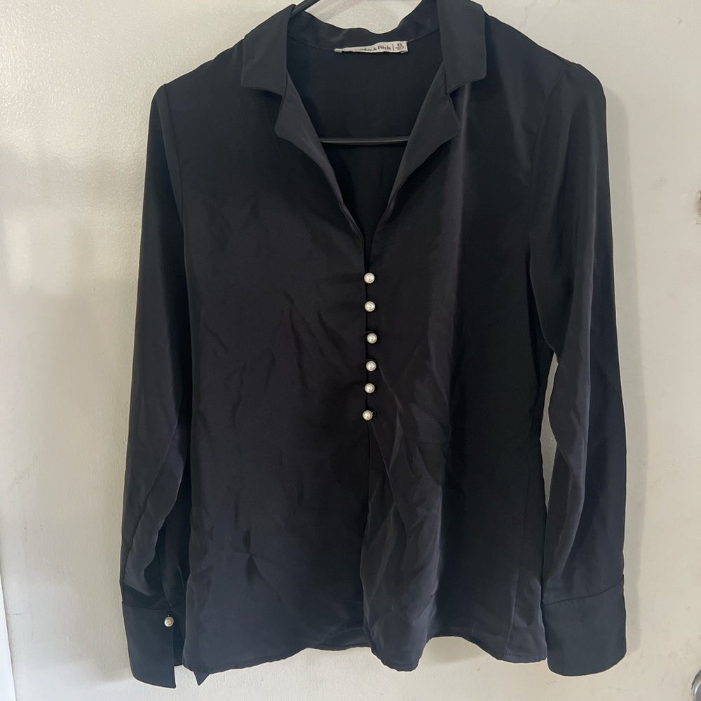 Elegant Black Button-Up Blouse